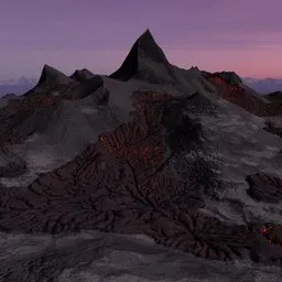Sci-fi Lava Landscape Terrain