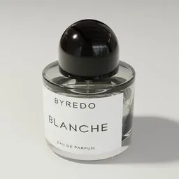 Realistic 3D model of a perfume bottle, ideal for Blender rendering, showcasing intricate texture and lighting details.