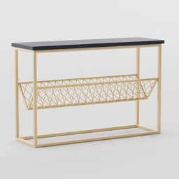 Navy Brass Sofa End Side Table