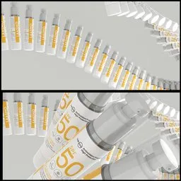 Cosmetics sunscreen array animation