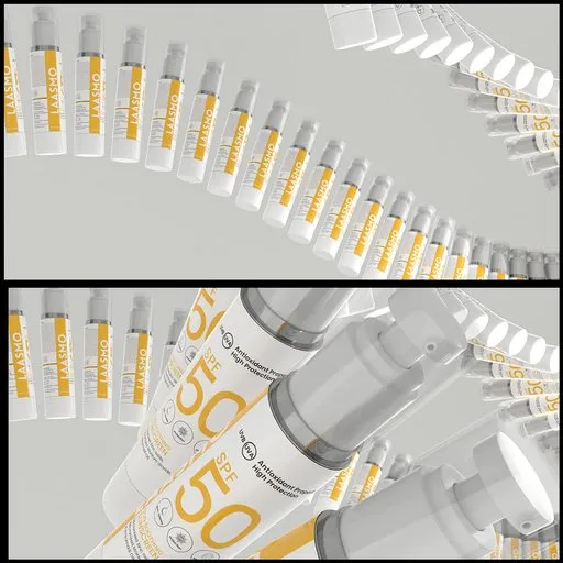 Cosmetics sunscreen array animation