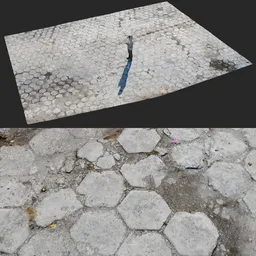 Old Hexagonal Cobblestone Photoscan