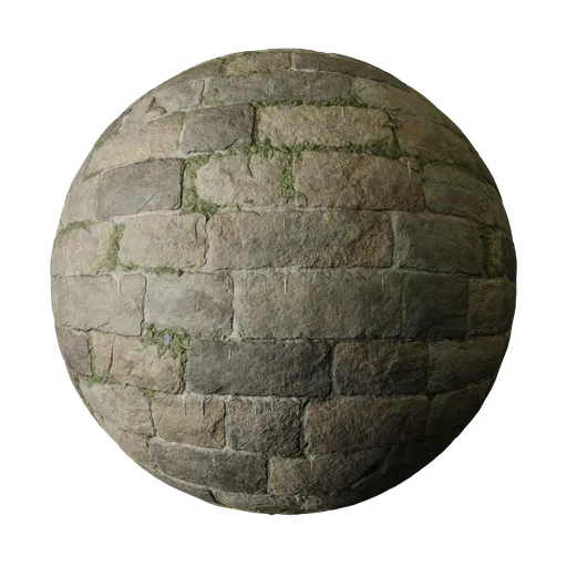 Mossy Medieval Castle Wall