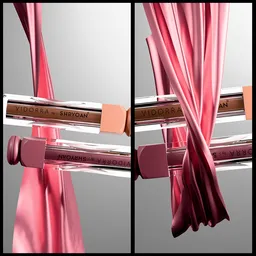 Liquid lipstick  cloth simulation shot