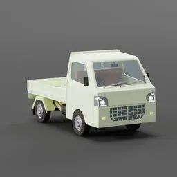 3D-rendered light truck for Blender, stylized as a vintage Japanese construction vehicle.