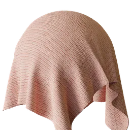 Coral Pink Striped Knit Fabric