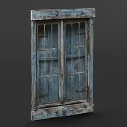 Rustic aged wooden window