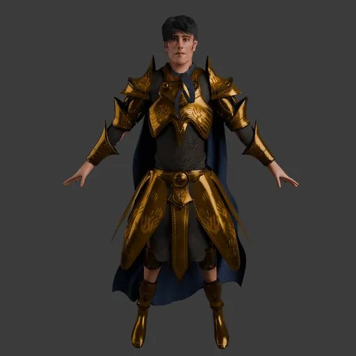 Male warrior rigged