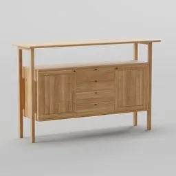 Modern Wood Sideboard with Shelf