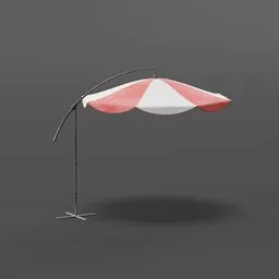 3D-rendered modern sunshade model with a sleek curved design in a minimalist setting, compatible with Blender.
