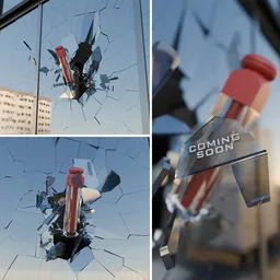 Glass breaking effect product throwing