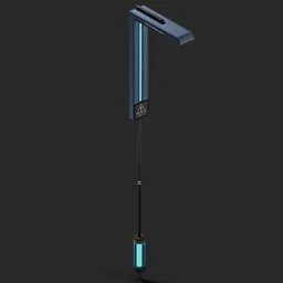 Blue Stylized Sci-Fi Streetlight