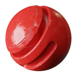 High-quality red oil painting PBR material for Blender, with adjustable wear and aging effects, ideal for 3D models.