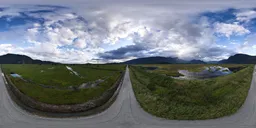 Dirt Road in Landscape Cloudy