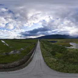 Dirt Road in Landscape Cloudy