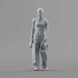 Lowpoly Female Walking