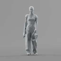 Lowpoly Female Walking