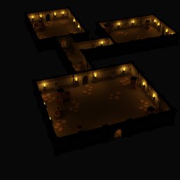 Low Poly Dungeon with Lights