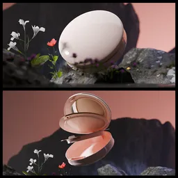 Compact powder opening animation