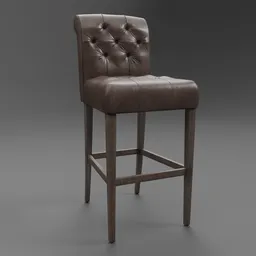 Bennett Roll-Back Leather Stool