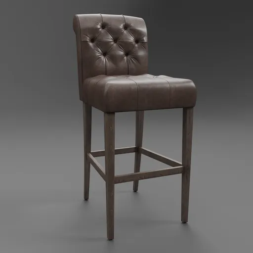 Bennett Roll-Back Leather Stool