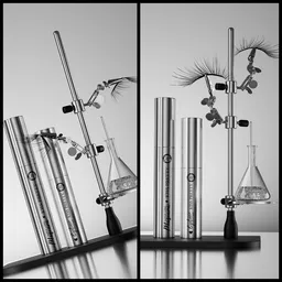 Mascara and eyliner laboratory mockup
