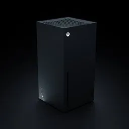 "Xbox Series X - A sleek and powerful game console rendered in Blender 3D. Featuring a close-up of a black Xbox box with a glowing light, this 3D model offers path tracing and a gigantic tower design. Experience smooth frame rates up to 120FPS and stunning HDR visuals. Free-fire your imagination with this official product photo, inspired by John Brack and optimized for architectural visualization."