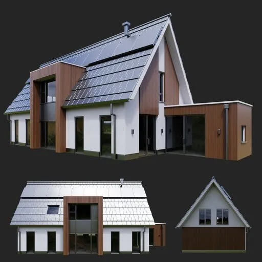 Modern Wood House With Solar Roof