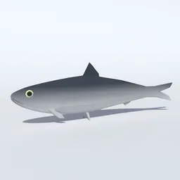 Low Poly Sardine Animated