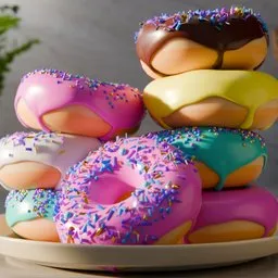 Stylized Colorful Donut Stack