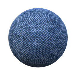 Blue oxford fabric texture for PBR material, Blender 3D realistic rendering, high-resolution fabric surface.