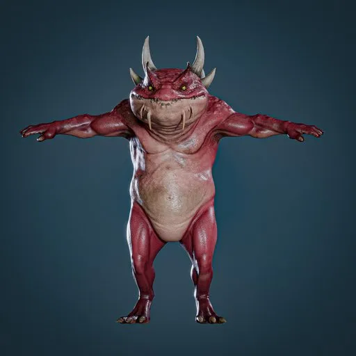Fantasy frog Rigged