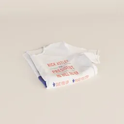 Rick Astley t-shirt folded