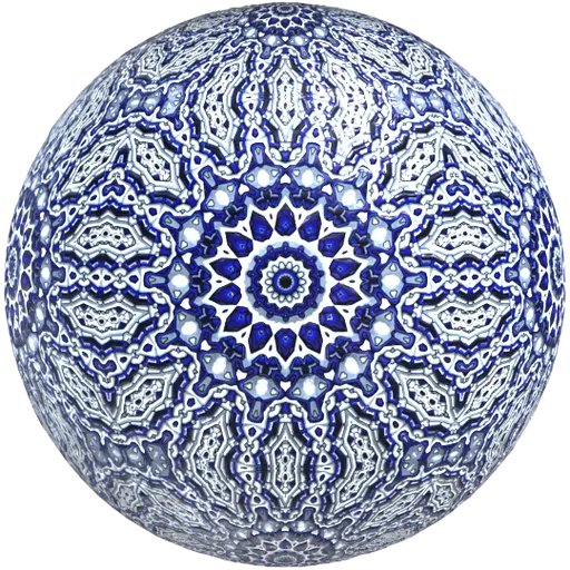 Highly detailed PBR Mandala ceramic tile texture with customizable features for seamless 3D wall designs in Blender.