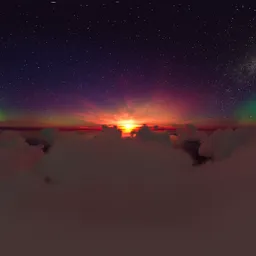 Night Aurora Lights Aerial Clouds