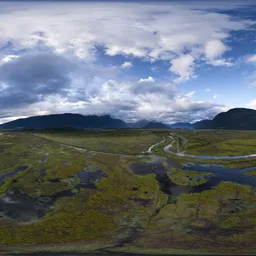 Swamp Land Mountains Clouds