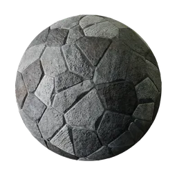 High-resolution PBR Medieval Stone Wall texture for 3D modeling, featuring varied shapes and colors suitable for Blender.