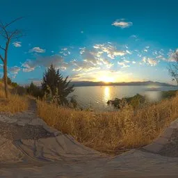 Golden Lakeside Path HDRI