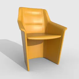 Office Armchair Yellow Leather