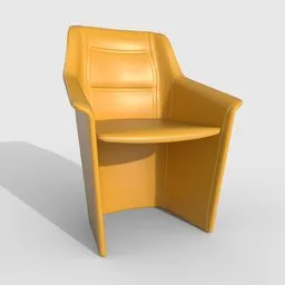 Office Armchair Yellow Leather