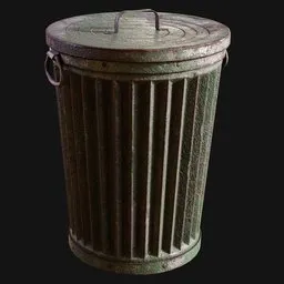 1920s Flat-Top City Garbage Can Green