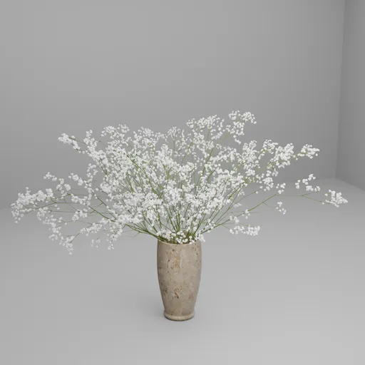 Baby's Breath Marble Vase