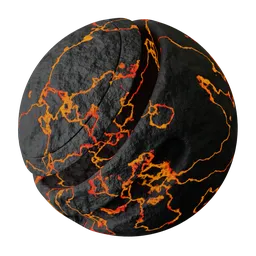 Dark cracked stone with lava lines