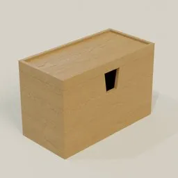 Detailed wooden 3D storage box model with high-quality 2K textures, compatible with Blender 3D rendering.