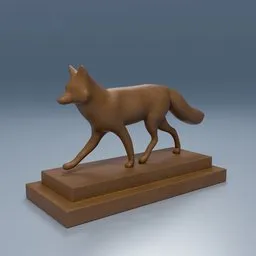 Decorative Wood Fox Statue