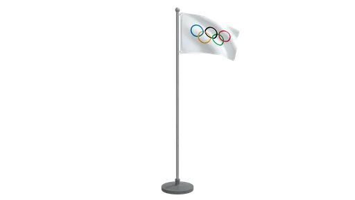 3D Blender model showcasing low-poly animated Olympic flag, optimized for CG renderings.