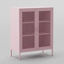 3D-rendered metal mesh storage unit suitable for Blender software visualization and design projects.