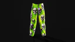 Flared Pants with Skull Pattern