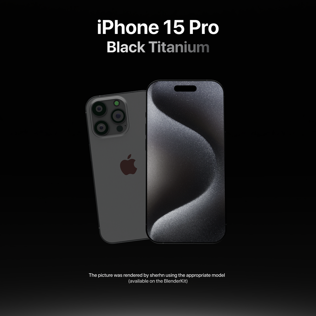 Iphone 15 Pro(Black Titanium) | FREE Smartphones models | BlenderKit