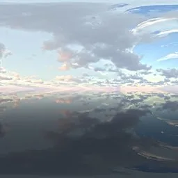 Contrasting sky scattered clouds